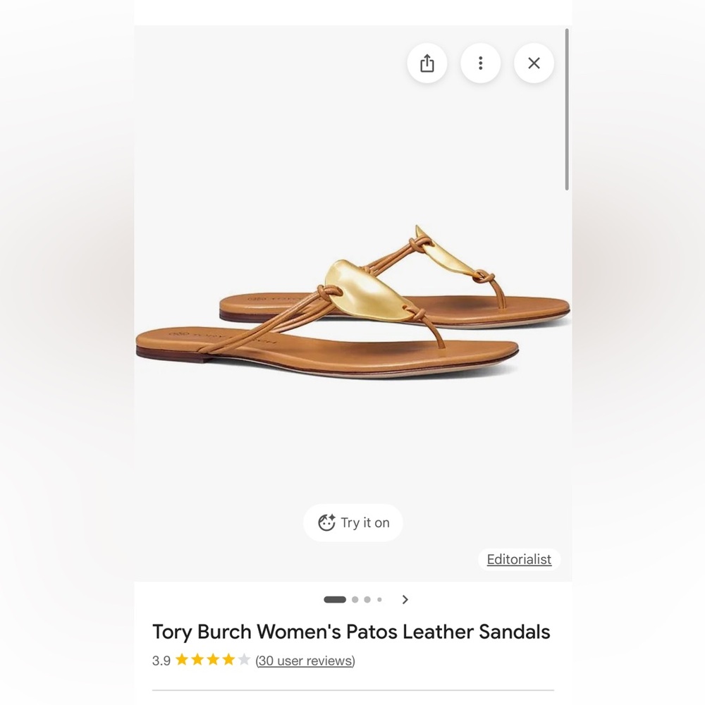 Tory Burch Patos sandals, caramel, size 8 - Picture 3 of 7